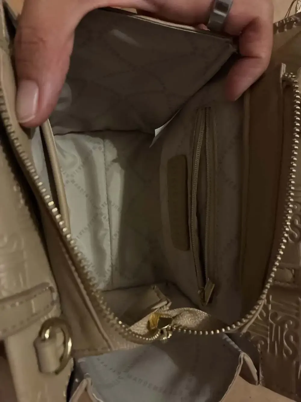 Steve Madden Monogram SM Embossed Mini Tote Handbag